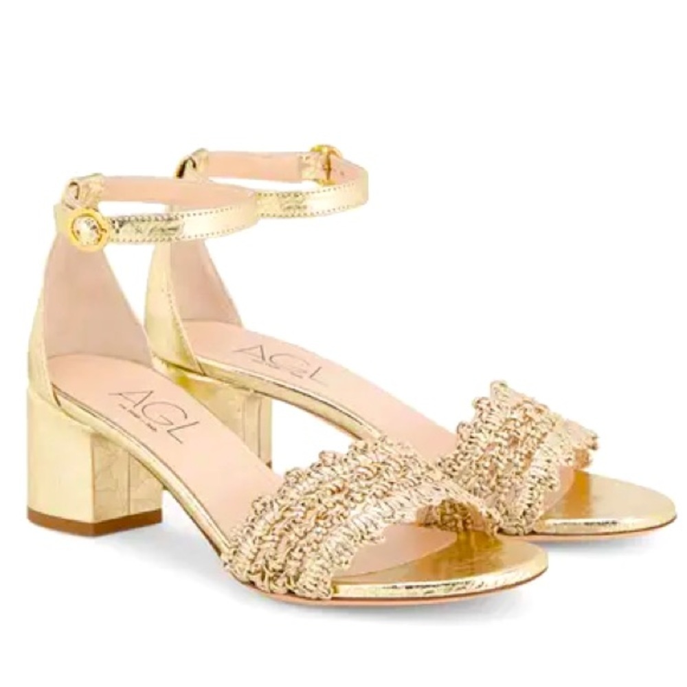 AGL Gold Crochet Sandals‎ Size 36